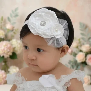 Vincha Blanca con Flores Clarisa