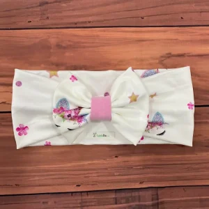 Vincha Unicornio Estampada Turbante con Lazo