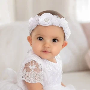 Vincha Blanca de Encaje con Flores Alexia
