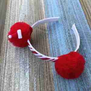 Diadema Navideña Roja con Orejitas