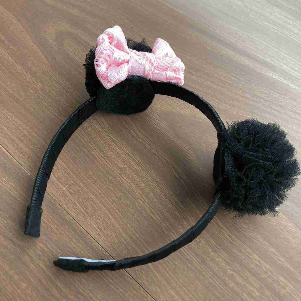 Diadema Negra con Orejitas de Panda y Lazo 2 Diadema Negra con Orejitas de Panda y Lazo - Imagen 2