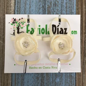 Sandalias Pie Descalzo Beige con Flores Lola