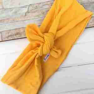 Vincha Amarilla Turbante de Nudo Regular