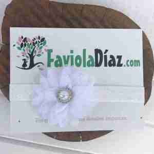 Vincha Blanca con Flor Amada