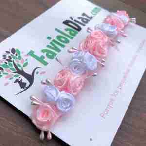 Vincha Rosada con Flores Blancas y Rosadas 2