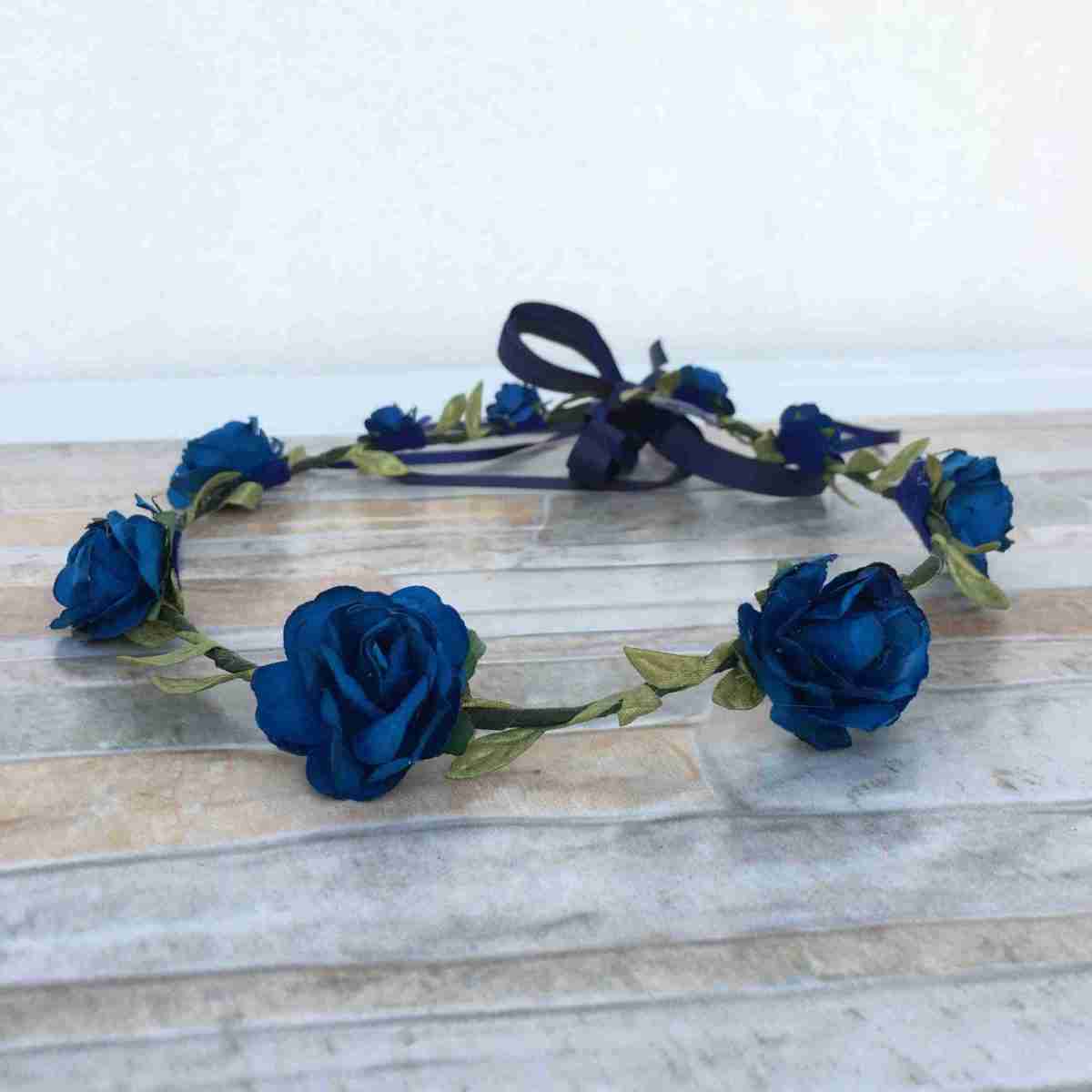 Corona Azul con Flores 1 Corona Azul con Flores