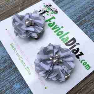 Prensas Gris Estampadas de Flor 2