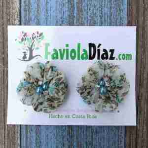 Prensas Turquesa Estampadas de Flor