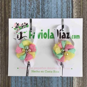 Sandalias Pie Descalzo Amarilla, Rosada y Menta con Flor