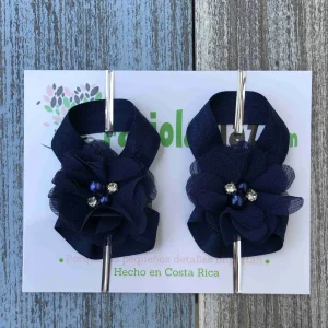 Sandalias Pie Descalzo Azul con Flor