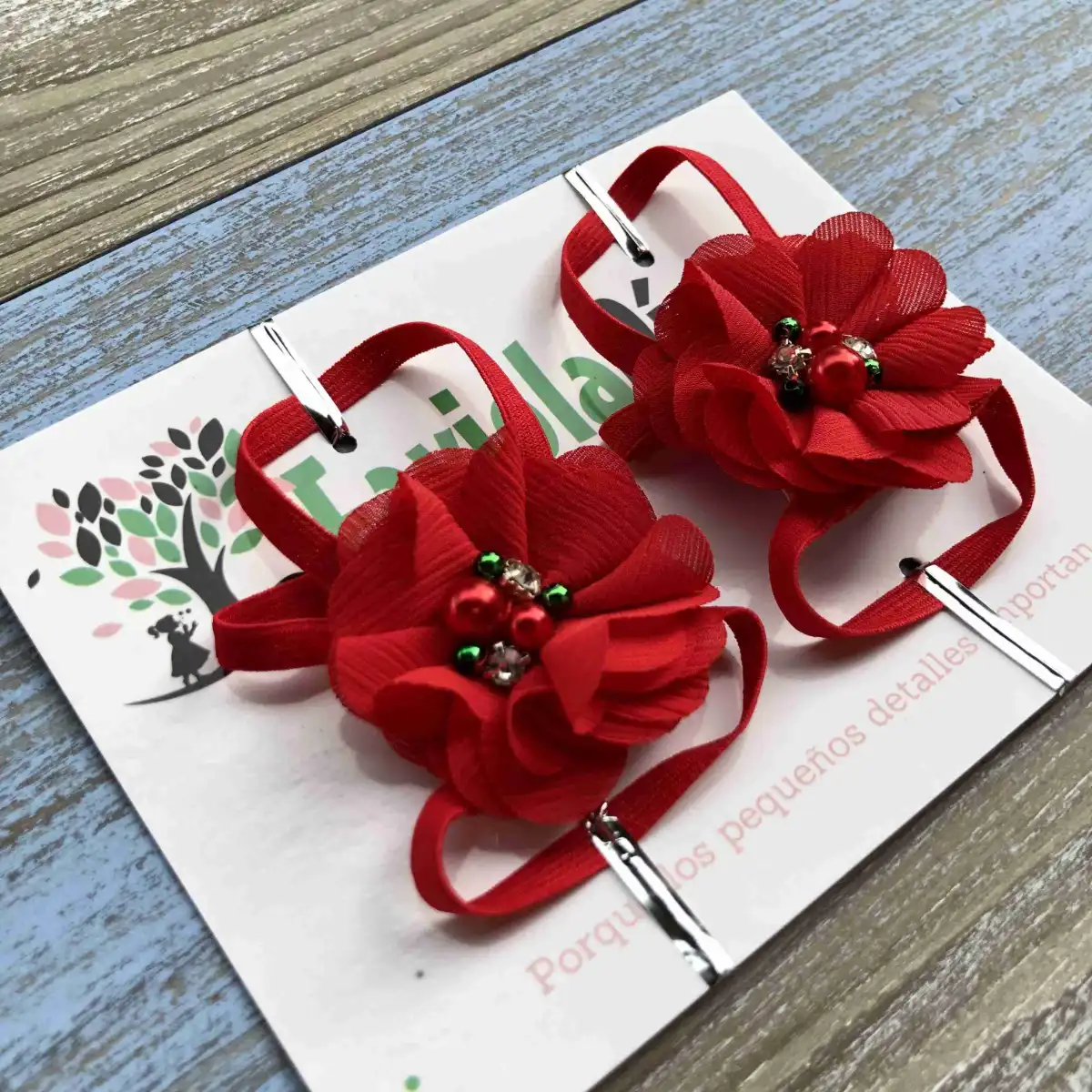 Sandalias Pie Descalzo Rojas con Flor 1 Sandalias Pie Descalzo Rojas con Flor