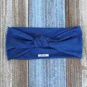 Vincha Azul Jeans Turbante de Nudo Simple