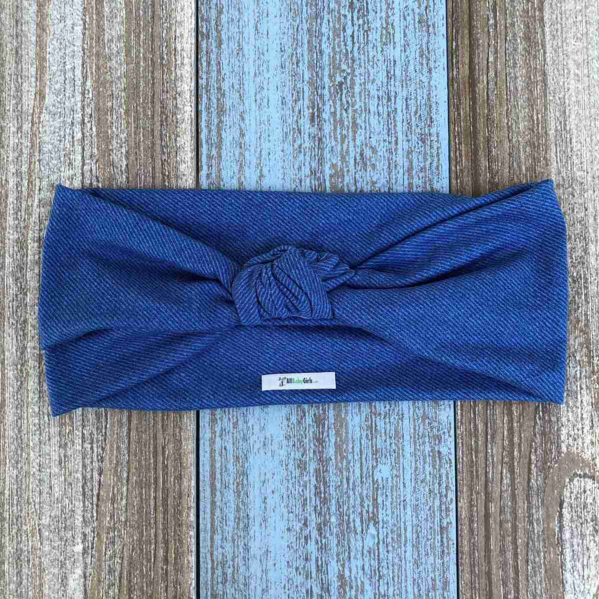 Vincha Azul Jeans Turbante de Nudo Simple 1 Vincha Azul Jeans Turbante de Nudo Simple