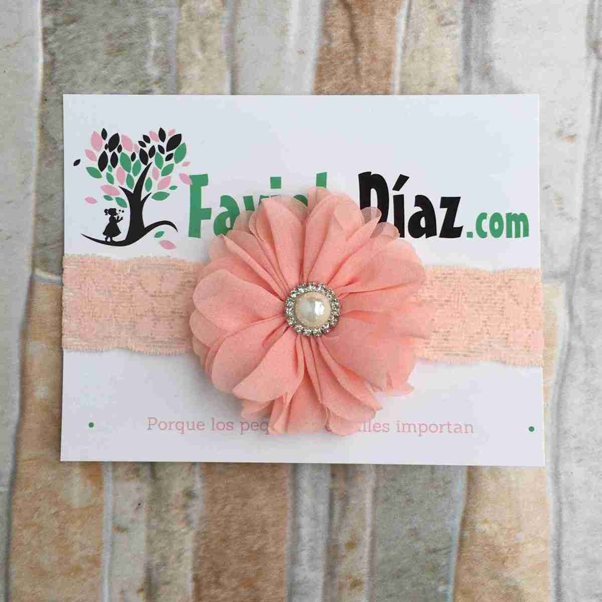 Vincha Coral de Encaje con Flor Alesandra 1 Vincha Coral de Encaje con Flor Alesandra