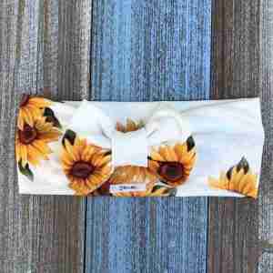 Vincha Estampada con Girasoles Turbante con Lazo