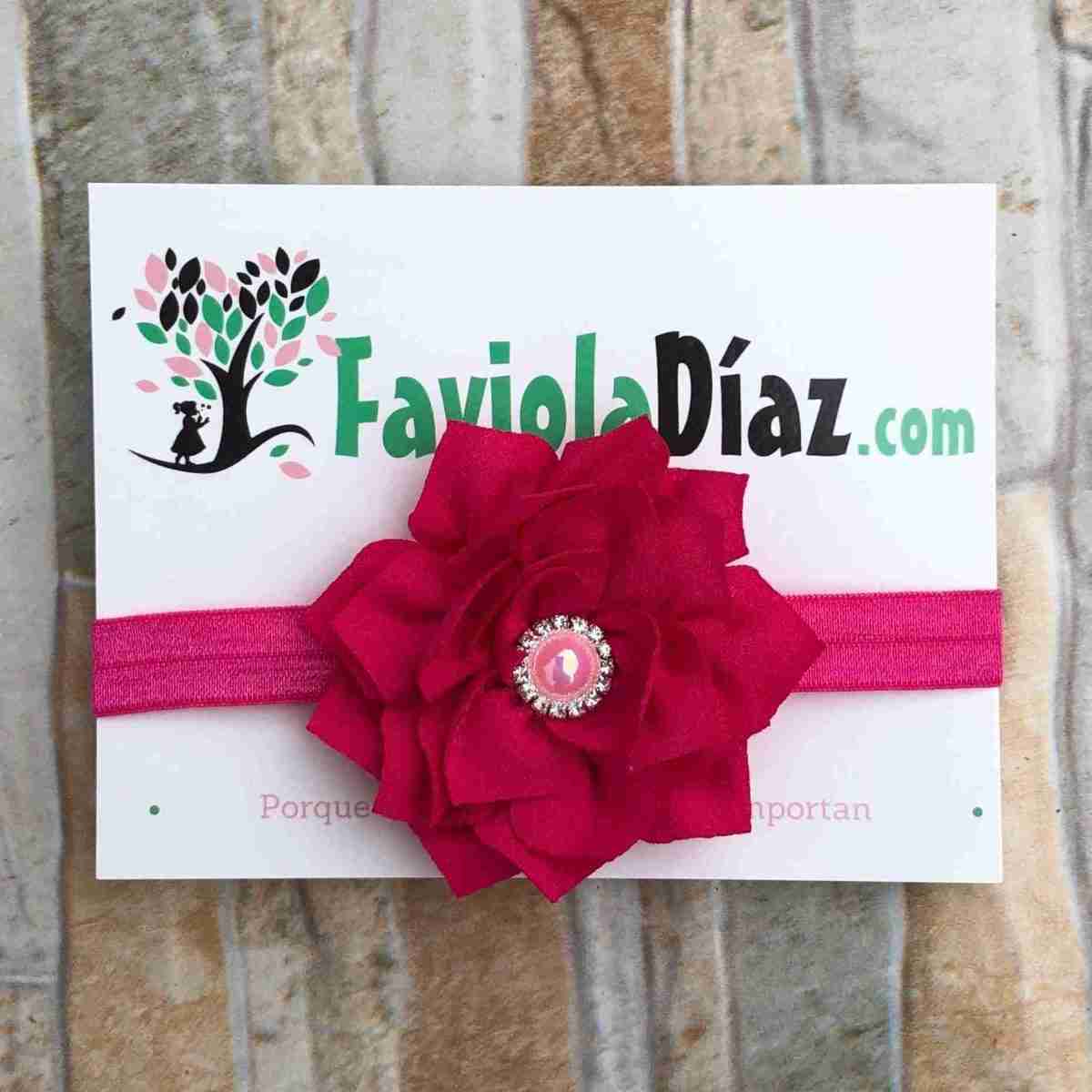Vincha Fucsia con Flor Anabel 1 Vincha Fucsia con Flor Anabel