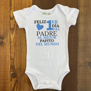Mameluco: Feliz Primer Día Del Padre Al Mejor Papito Del Mundo Celeste