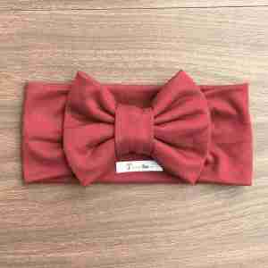 Vincha Rojo Ladrillo Turbante con Lazo