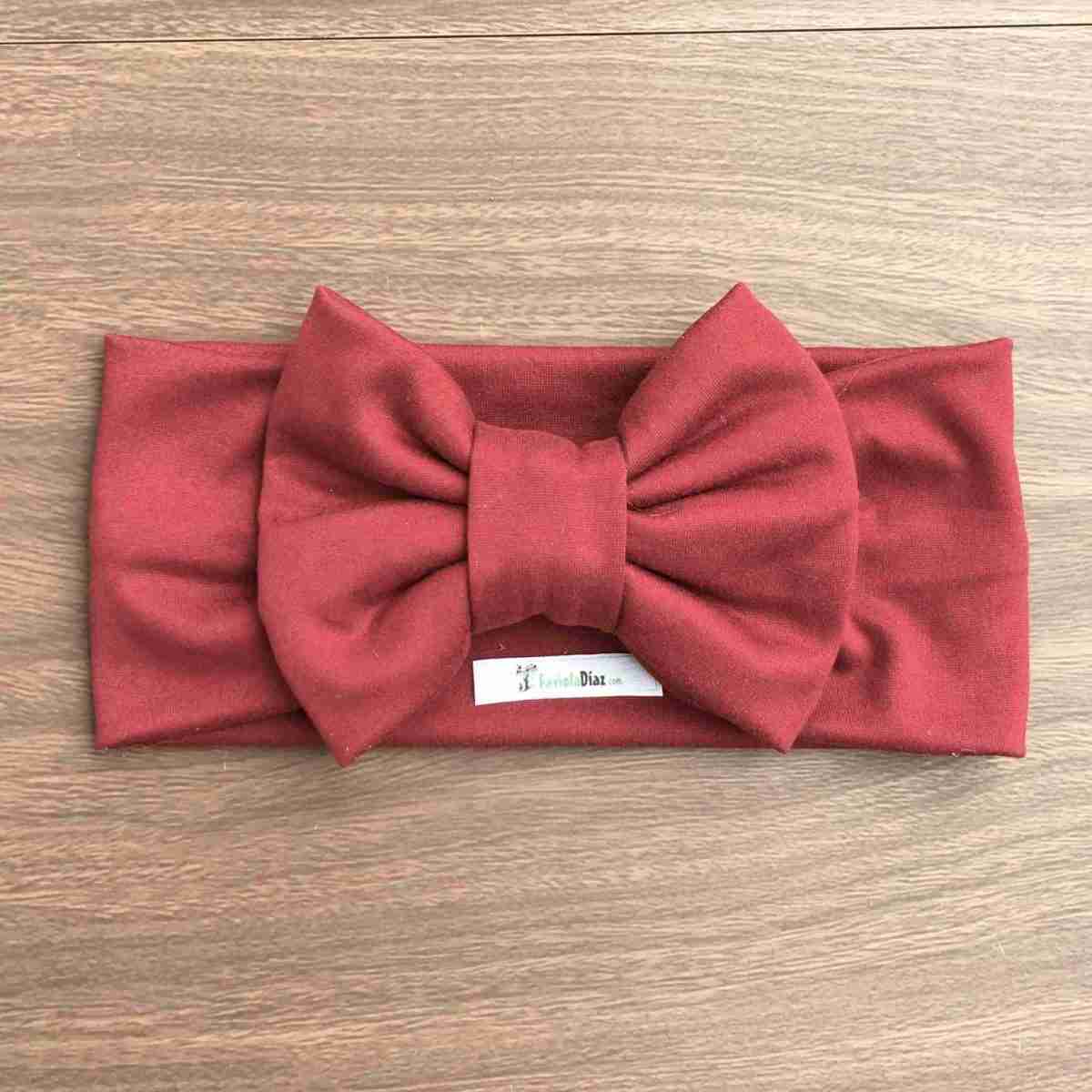 Vincha Rojo Ladrillo Turbante con Lazo 1 Vincha Rojo Ladrillo Turbante con Lazo