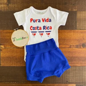 Set de Mameluco y Short Azul Pura Vida Costa Rica 2