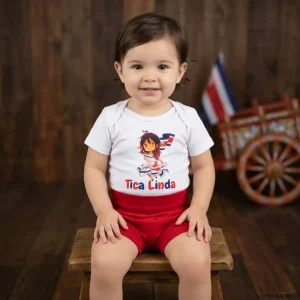 Set de Mameluco y Short Rojo Tica Linda