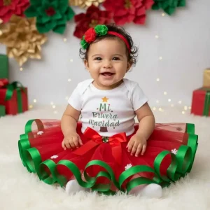 Set de Tutu y Mameluco de Árbol Mi Primera Navidad