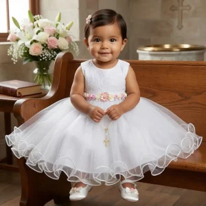 Vestido Brenda Blanco y Rosado