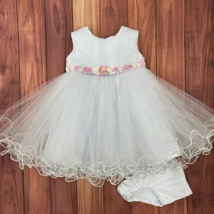 Vestido Brenda Blanco y Rosado 1