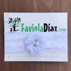 Vincha Blanca de Encaje con Flor Alba