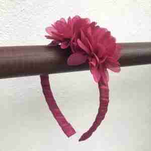 Diadema Vino con 2 Flores 2
