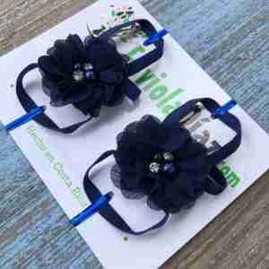 Sandalias Pie Descalzo Azul con Flor 2