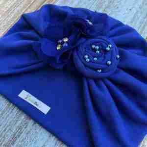 Turbante Azul Rey de Flores 2
