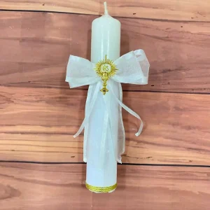 Vela Capitolio Blanca y Dorado con Cáliz