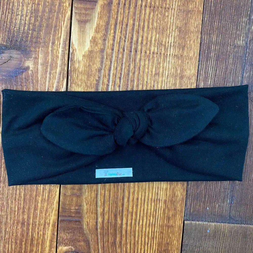 Vincha Negra Turbante de Nudo Regular 1 Vincha Negra Turbante de Nudo Regular