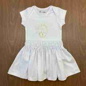 Set De Mameluco y Falda Blancos para Bautizo