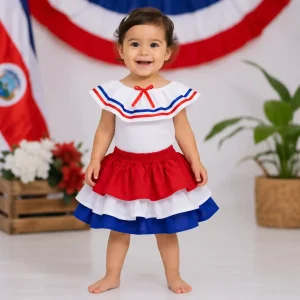 Traje Típico Azul, Blanco y Rojo