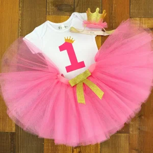 Set de Corona, Mameluco y Tutu Rosado