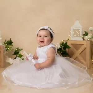 Vestido Blanco para Bautizo Cristal
