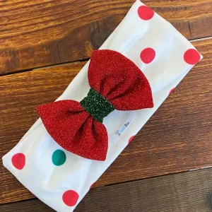 Vincha Navideña Roja y Verde con Puntos