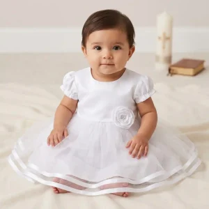 Vestido Blanco con Mangas Gardenia