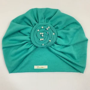 Turbante Turquesa con Flor