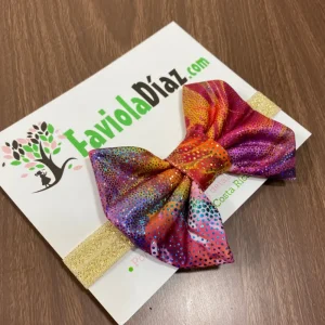 Vincha Dorado Con Lazo Multicolor Gianna 2
