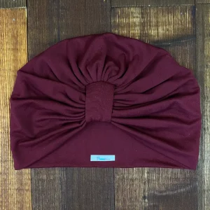 Turbante Vino de Nudo Cuadrado