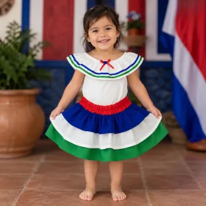 Traje Típico Rojo Azul Blanco y Verde