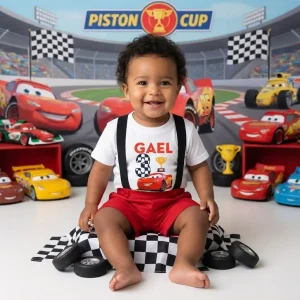 Conjunto de Short y Mameluco alusivo a Cars