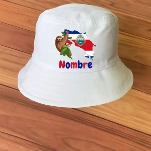 Sombrero Chonete Mapa de Costa Rica con Perezoso Grande