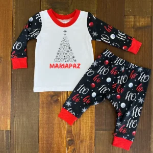 Pijama Navideña Ho Ho Ho con Arbolito y Nombre