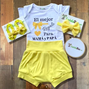 Set de Short Vincha Sandalias y Mameluco El Mejor Regalo para Papá