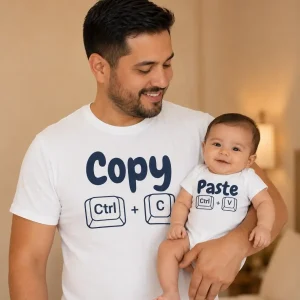 Conjunto de Camiseta y Mameluco Copy Paste