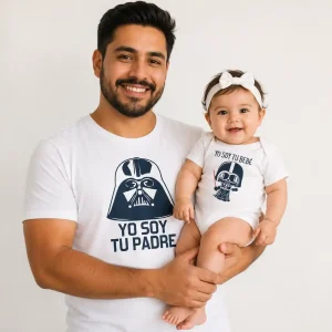 Conjunto de Camiseta y Mameluco Yo Soy Tu Padre Yo Soy Tu Bebé Darth Vader